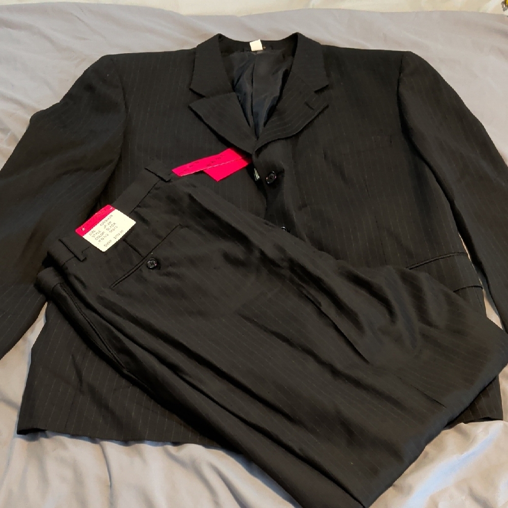 Classic Jean Paul Italy Black Pinstripe Men's Suit